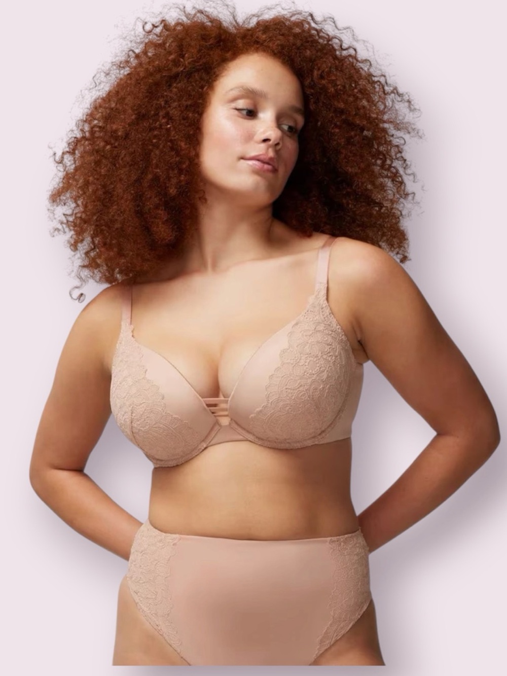 Soma STUNNING Push-up Plunge Bra with Lace in Hush